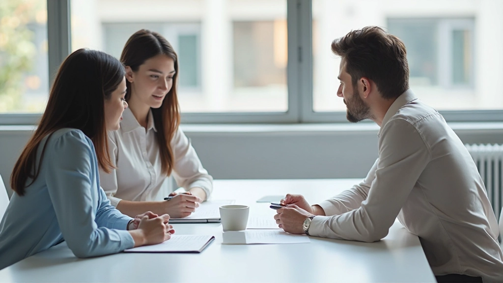 Маркетолог обсуждает стратегию платной рекламы на встрече с коллегой